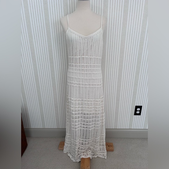 NWT Abercrombie & Fitch Crochet-Style Maxi Dress Cream Women’s Size Large - Picture 8 of 13